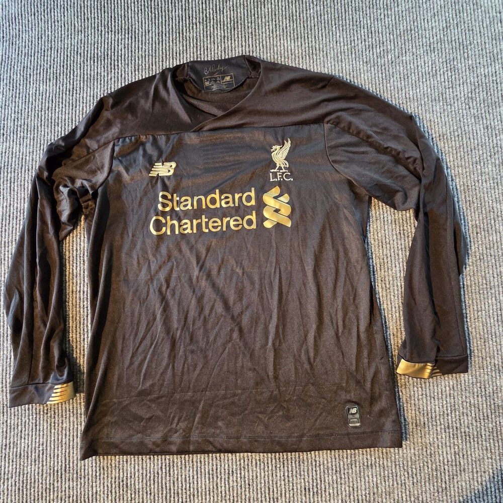 Liverpool FC Bob Paisley Goalkeeper Jersey Black Gold New Balance Soccer Large